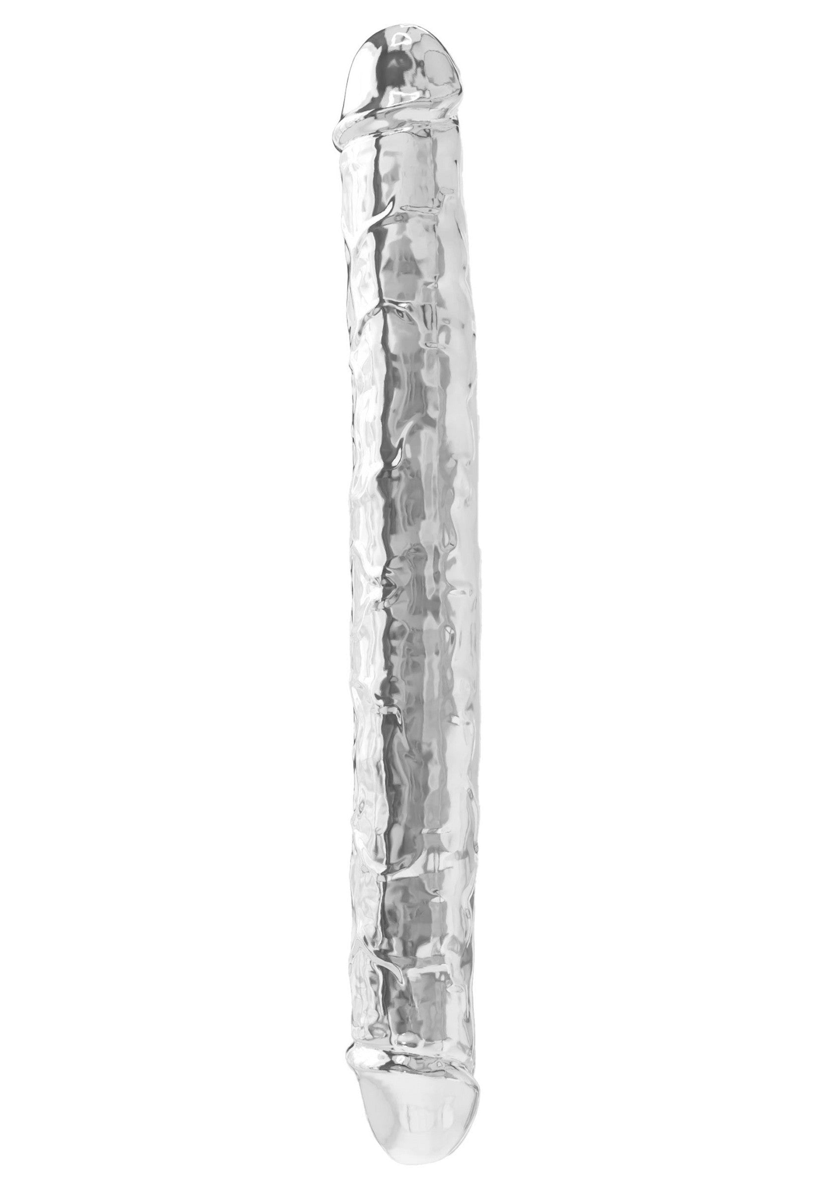 Clear Double Dong TPE 34.5 cm
