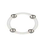 Steel Beaded Silicone Ring L