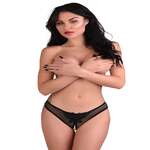 Indra crotchless beaded thong