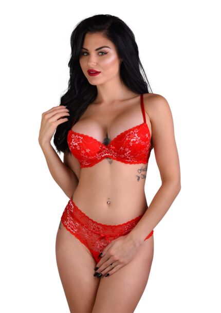 Demi bra with floral lace