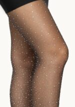 Sheer Rhinestone Elastane Pantyhose
