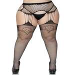 Plus Net stockings with Duchess Lace Top