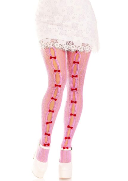 Sweetheart Striped Net Pantyhose