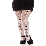 Sweetheart Striped Net Pantyhose