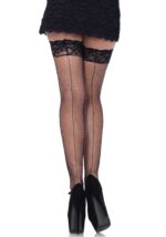 Elastane Fishnet Stay Ups with Backseam