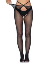 Micronet Strappy Crotchless Pantyhose