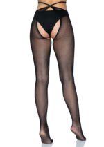 Micronet Strappy Crotchless Pantyhose