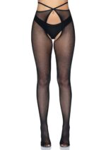 Micronet Strappy Crotchless Pantyhose