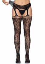Lace Stockings with Attached Garter Belt