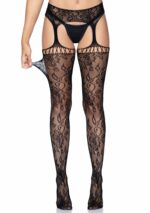 Lace Stockings with Attached Garter Belt