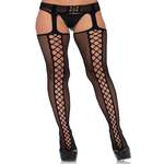 Lace Up Backseam Stockings with Garter Belt