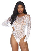 Long Sleeved Snap Crotch Thong Back Teddy