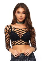 Pothole Net Long Sleeved Crop Top