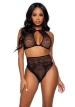 Halter Crop Top and High Waist Thong Panty