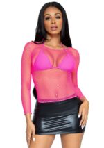Elastane Long Sleeved Fishnet Shirt