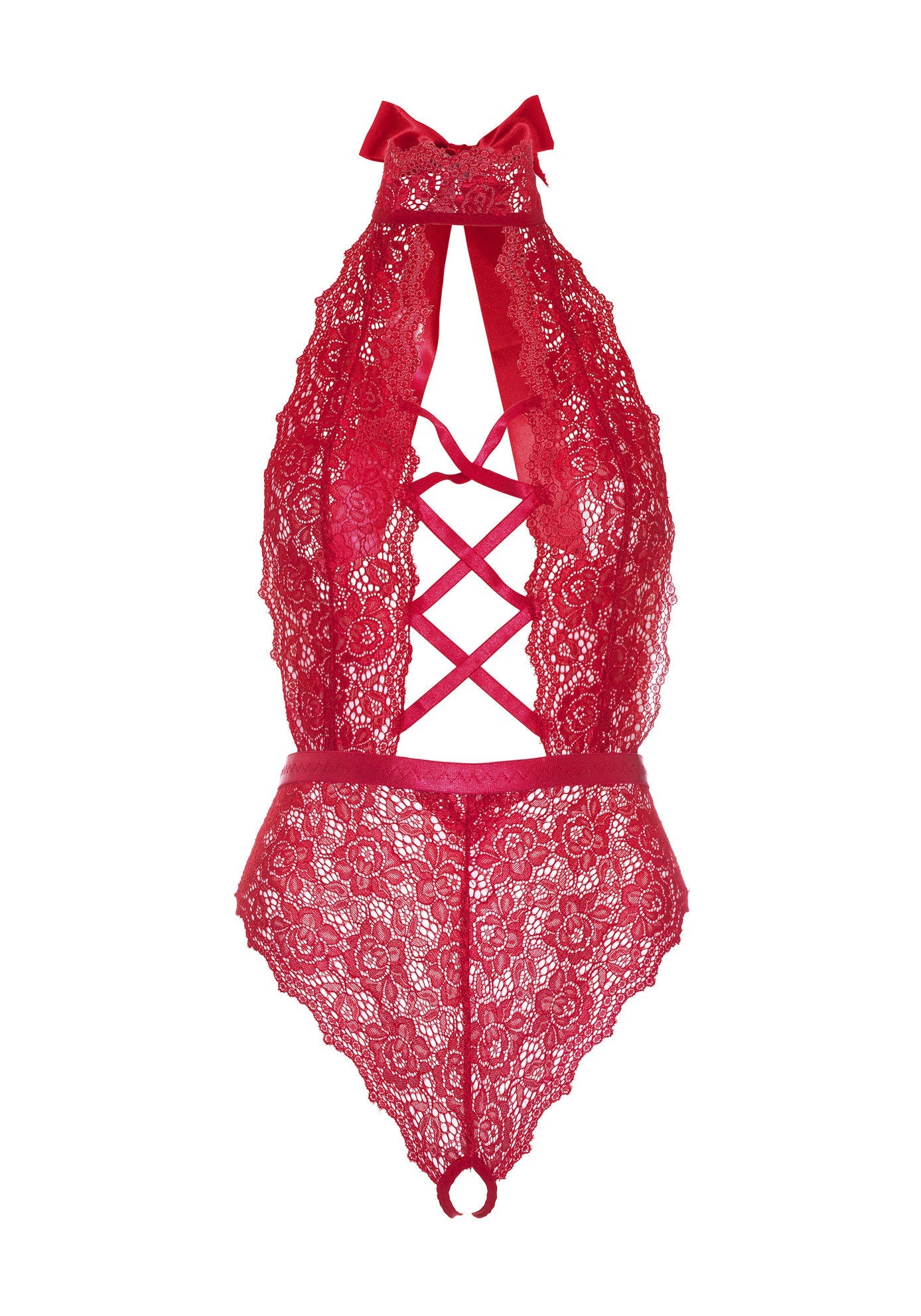 High Neck Crotchless Teddy High Neck Crotchless Teddy