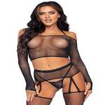 Crop Top, String, Garter Belt and Stockings