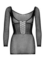 Net Long Sleeve Mini Dress