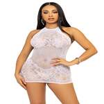 Rhinestone Lace and Net Halter Mini Dress