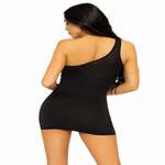 Rhinestone Mini Dress with Mesh Accents