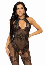 Seamless Rhinestone Fishnet Bodystocking