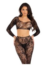 Lace Crop Top and Footless Tights