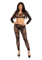 Lace Crop Top and Footless Tights