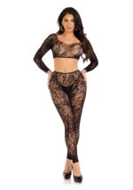 Lace Crop Top and Footless Tights