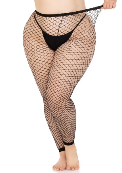 Plus Industrial Net Footless Tights
