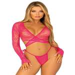 Daisy Lace Crop Top and Panty