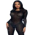 Sheer Rhinestone Catsuit