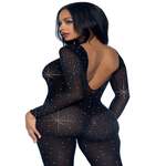 Sheer Rhinestone Catsuit